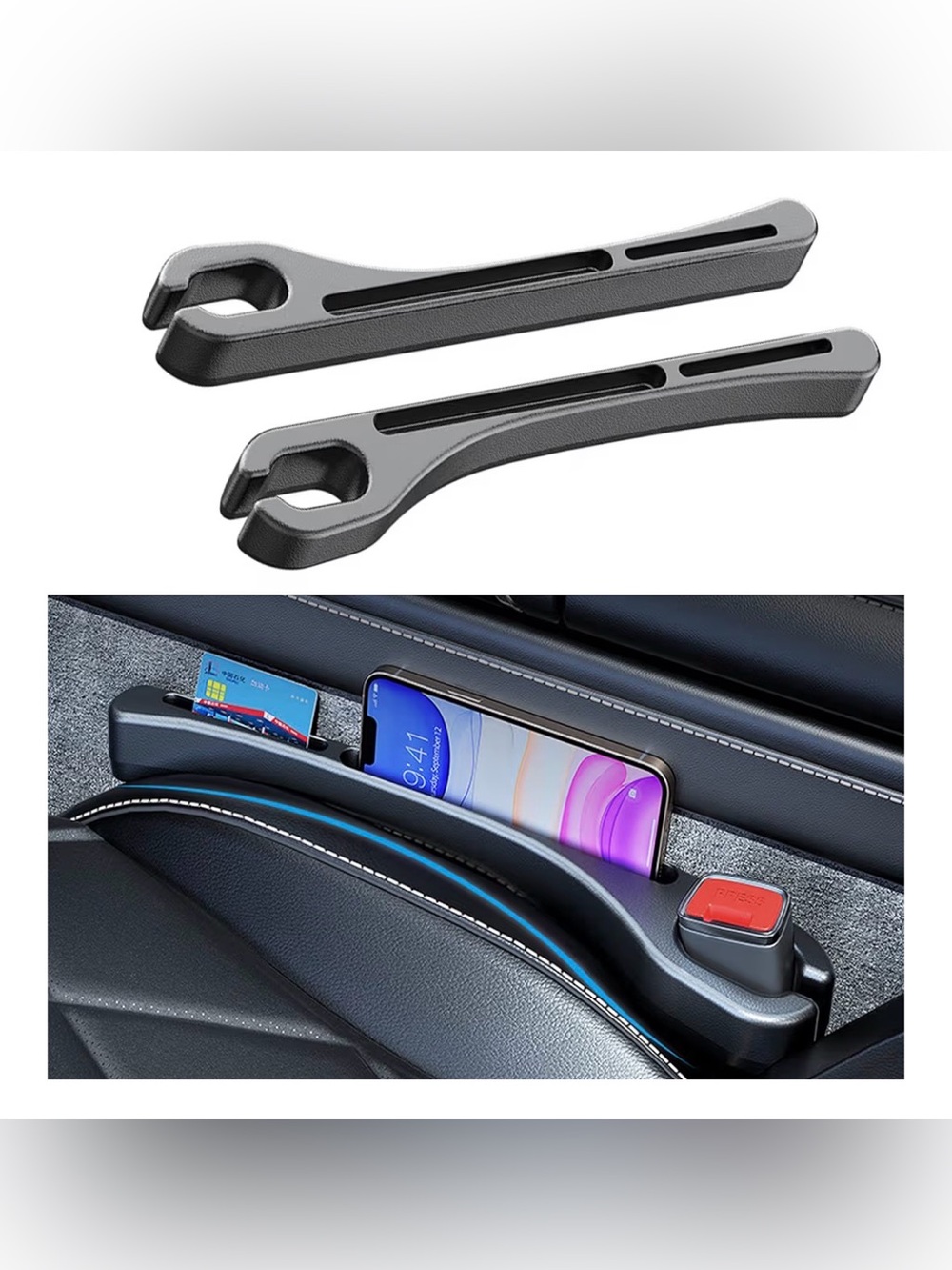 Car Seat Gap Filler, Brown - Picture 3 of 5